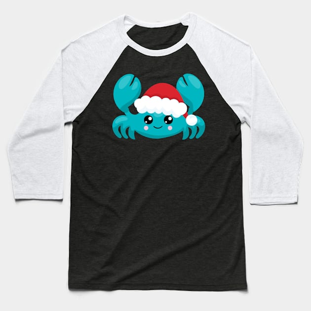 Blue Crab Christmas Baseball T-Shirt by DANPUBLIC